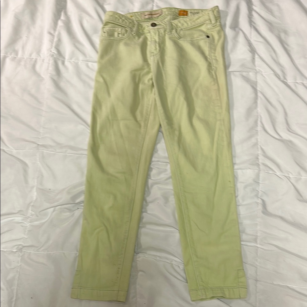 Anthropologie Light Yellow Skinny Capri Jeans - super soft!!!